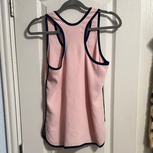 Amanda Uprichard Pink Tank Top Navy Trim Minimalist Career Pastel‎ thumbnail 3