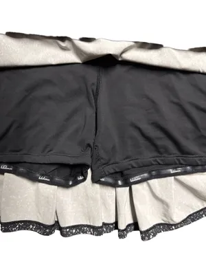 Lululemon Circuit Breaker Skort Black White Speckled Pleated Athletic Size 12 thumbnail 3