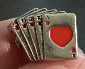 Pandora Playing Cards Charm 797195EN09 Red Black Enamel S925 ALE Retired thumbnail 1
