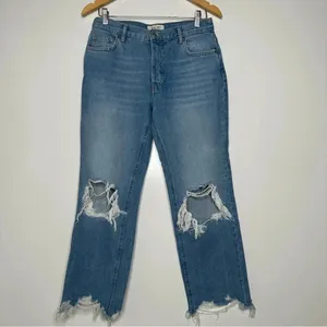 Free People Maggie Mid Rise Straight Leg Jeans in Aged To Perfection Size 27 thumbnail 3