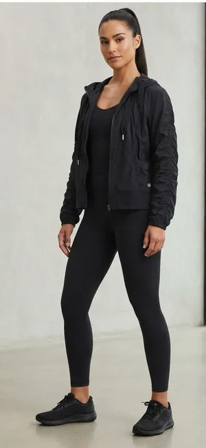 Lululemon Black Street To Studio Oversized Gathered Jacket Sz 12 thumbnail 1