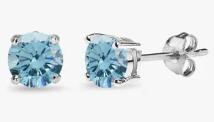 Sterling Silver 5mm Round European Crystals Prong-set Stud Earrings thumbnail 1