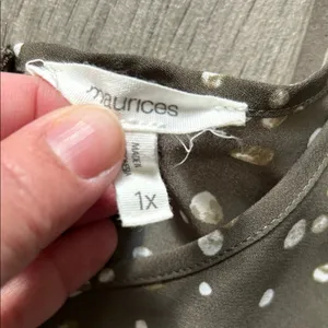 Maurices gray and White Patterned Blouse thumbnail 2