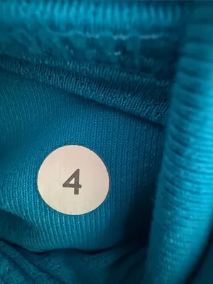 lululemon athletica Black Boot-Cut Yoga Pants with Blue and White Waistband thumbnail 2