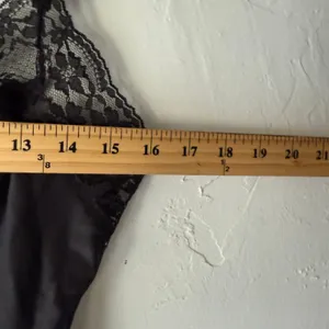 Vintage 70s Small Black Lace Slip Dress‎ Lingerie Nightgown Coquette Romantic thumbnail 5