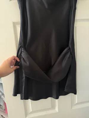 BNWT Zara Black Satin Effect Scarf Dress thumbnail 13