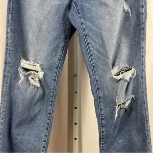 Vervet Size 30 Blue High Rise Distressed Raw Hem Straight Leg Crop Jeans Cali thumbnail 3