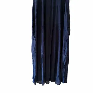 Max Studio Sleeveless Tiered Maxi Navy Pockets Bohemian Festival Dress SZ S thumbnail 7