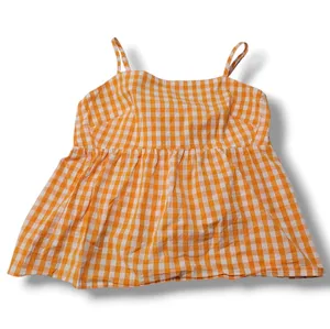 J.Crew Top Size 8 J. Crew Peplum Cami Gingham Camisole Babydoll Fit Tie Back Top thumbnail 1