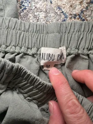 Malibu BM Green Elastic Waist Casual Pants Size M thumbnail 2