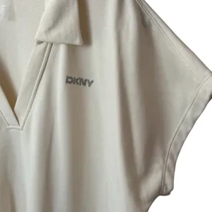 DKNY Ivory Collared Shirt‎ Dress Mini Athletic Athleisure Outdoors Comfort L thumbnail 4