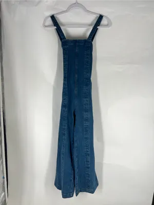 Apiece Apart Carmen Denim Overalls Size 0 Blue Wide Leg Cross Back Jumpsuit thumbnail 2