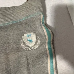 Abercrombie & Fitch Grey Flare Sweatpants Y2K Logo Side Stripe Low Rise XL thumbnail 2