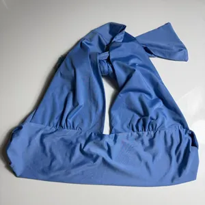 Princess Polly Blue Halter Tie Open Back Crop Top Size US 6‎ thumbnail 1