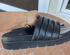 Seychelles platform quilted Vibe Check Slide in black Leather sz 9 thumbnail 5