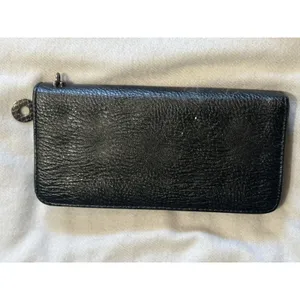 Skull Metal Wallet Wristlet Zip Around Many Slots Clean Inside Rock Biker thumbnail 5