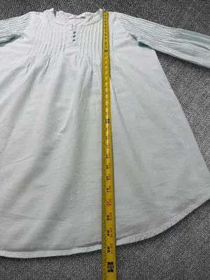 Vineyard Vines Mint Green Cotton Linen Pintuck Tunic Dress M thumbnail 6