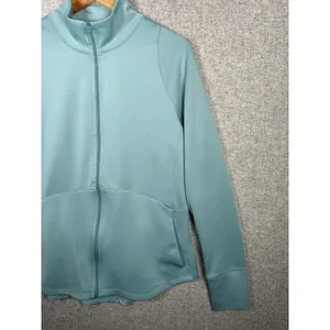 Layer 8 Medium Womens Zip Athletic‎ Top Long Sleeve Blue Golf Stretch Mock Neck thumbnail 3