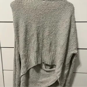 Free People Sensual Wrap Sweater Grey thumbnail 3