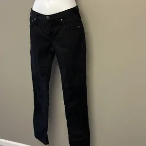 Free People Black Vertical Textured Straight 5 Pocket Button/ZipUp Jeans-Size 29 thumbnail 2