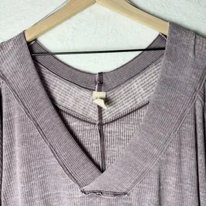 Free People We The Free Oversize Purple Burnout Lightweight Long Sleeve Shirt M thumbnail 5