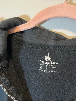 Disney Women’s Black‎ Zip Up Hoodie 2018 Medium thumbnail 3