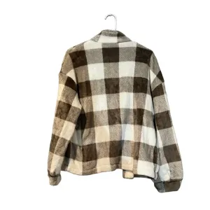 SHEIN Plaid Flap Pocket Drop‎ Shoulder Coat/Shacket Size Large thumbnail 4