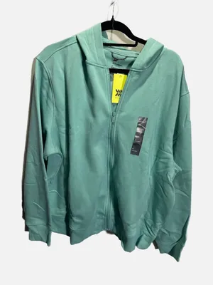 All in Motion Cotton Fleece Full Zip Hoodie Mint Teal Green L‎ New thumbnail 1