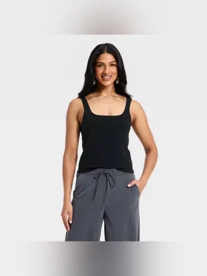 A New Day Women’s Black Sculpt Square Neck Tank Top Size Medium thumbnail 3