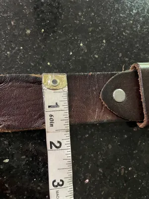 Dark Brown Leather Studded & Rhinestones Silver Tone Buckle Belt thumbnail 4