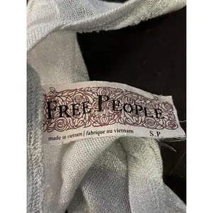 Free People Tank Top Womens Small Silver Lurex Scoop Neck Racerback Cropped thumbnail 6