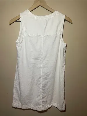 Croft & Barrow White Embroidered Sleeveless Dress XS Boho Cottagecore thumbnail 2