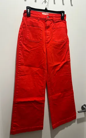 Red Wide-Leg Rollas Jeans thumbnail 1