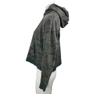 James Perse Green Gray Camo Camouflage Fleece Hoodie Hooded Sweatshirt Top Sz 1 thumbnail 2