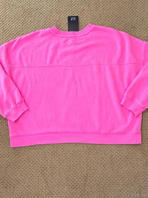 GAP Vintage Soft Neon Pink Oversized Drop Shoulder Crewneck Sweatshirt Size XXL thumbnail 6