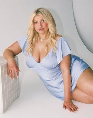 Curve Isabel Light Blue Satin Ruffle Mini Dress 16 thumbnail 7