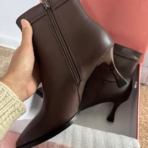 Womens Ankle Boots Pointed Toe Kitten Heel Booties Sexy Summer Autumn Short Boots With Zipper 2.5 Inches thumbnail 2
