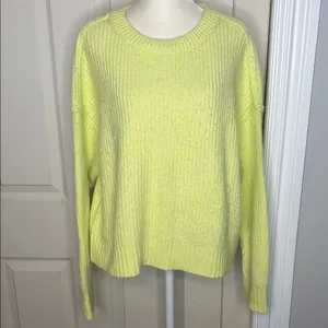 American Eagle Bright Citron Crewneck Sweater Yellow Sz M thumbnail 2