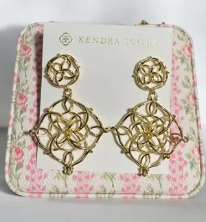 Kendra Scott Retired Kelly - Gold Statement Earrings thumbnail 1