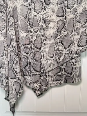 Superdown Women’s Small Gray Snake Print Draped Jumpsuit Romper Asymmetrical Y2K thumbnail 7