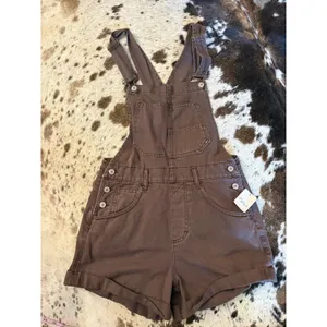 Free People We The Free NEW Ziggy Shortalls In mocha Brown Size XS thumbnail 2