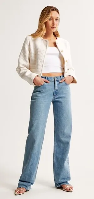 Abercrombie & Fitch The Baggy Low Rise Jeans Short Length thumbnail 1