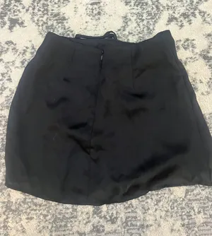 Forever21 Satin Lace Up Skirt Black thumbnail 3