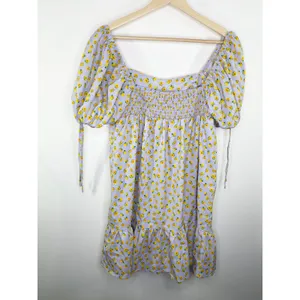 Shein X Womens Purple Sunflower Babydoll‎ Mini Dress Size S Sweetheart Sundress thumbnail 2