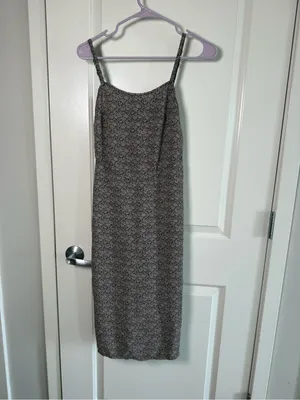 Floral Slip Midi Dress in Brown thumbnail 2