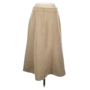 Elie Tahari Faux Suede Skirt Women 4 Tan Quiet Luxury Minimalist thumbnail 2
