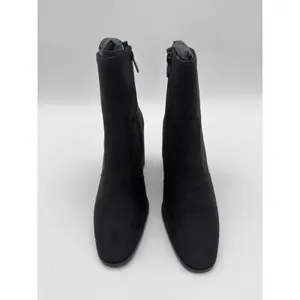 Mango Minimalist Black Vegan Suede Classic Elegance Ankle Block Heel Boots 7.5 thumbnail 4