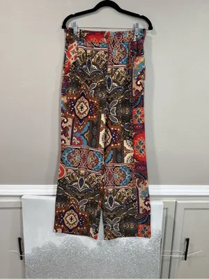 Cato Wide Leg Paisley Print Palazzo Pants in Multicolor thumbnail 2