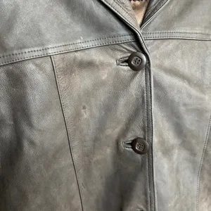 Vintage‎ German Real Leather Echtes Leder Women's Jacket Brown Sz L Waxed thumbnail 2
