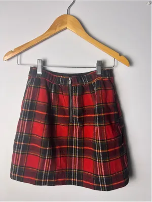 Hollister Red Tartan Plaid Mini Skirt XS Ultra High Rise Y2K Preppy Academia thumbnail 4